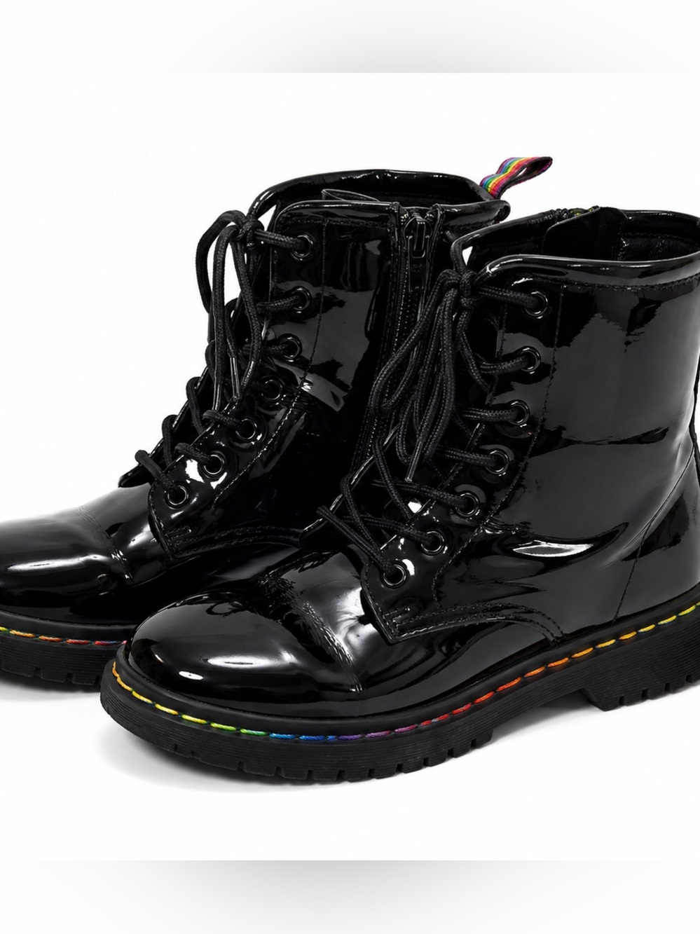 Read listing*** Kurt Geiger London Rainbow Patent Combat Boots kids 13